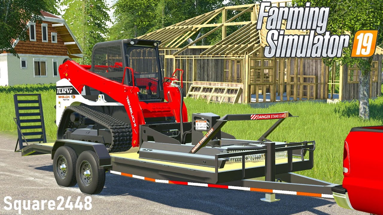 Takeuchi Skidsteer Mowing OVERGROWN Properties! (NEW MOD) | Lawn Care | FS19