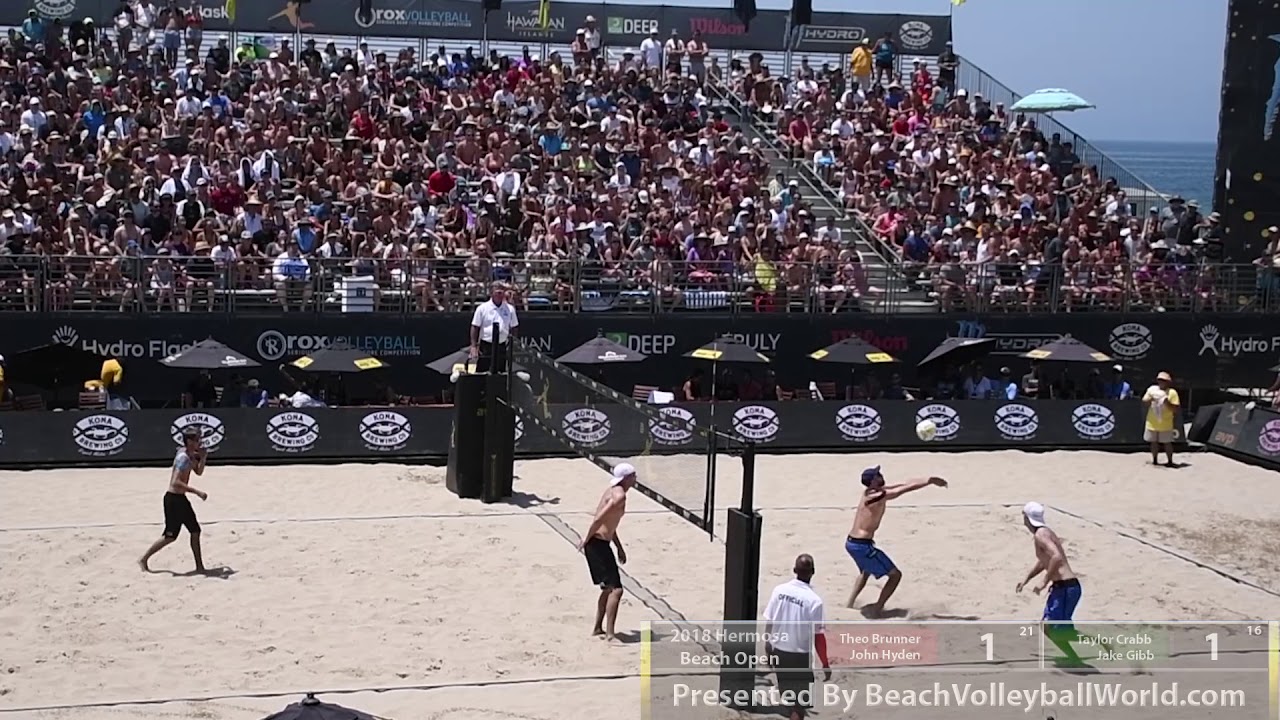 2018 AVP Hermosa Beach Men's Open Semifinal 2 Brunner & Hyden vs  Crabb & Gibb