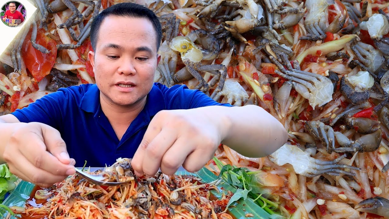ส้มตำปูนาสดแกล้มผักจากสวนหาได้ง่ายๆ แซ่บๆ จ้วดๆ สุดยอดอิหลี