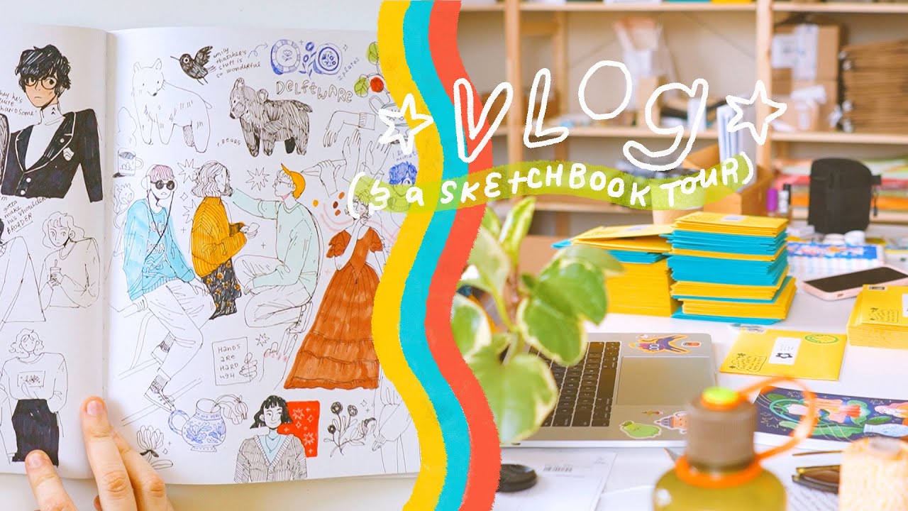 a messy sketchbook tour!! (also a little bit of patreon stuff + my birthday, but mostly it's a tour)