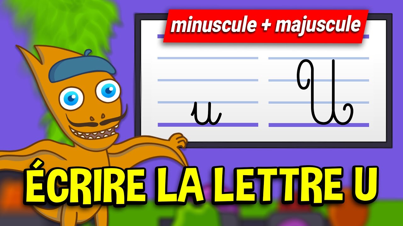 Apprendre à écrire la lettre U (CP - GS) Écriture lettre U minuscule majuscule en attaché (cursive)