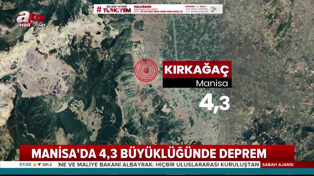 Manisa'da 4.3 B&uuml;y&uuml;kl&uuml;ğ&uuml;nde Deprem!  / A Haber | A Haber