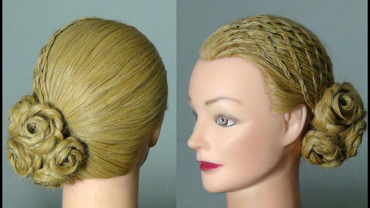 Вечерняя, свадебная прическа. Braided wedding prom hairstyles tutorial