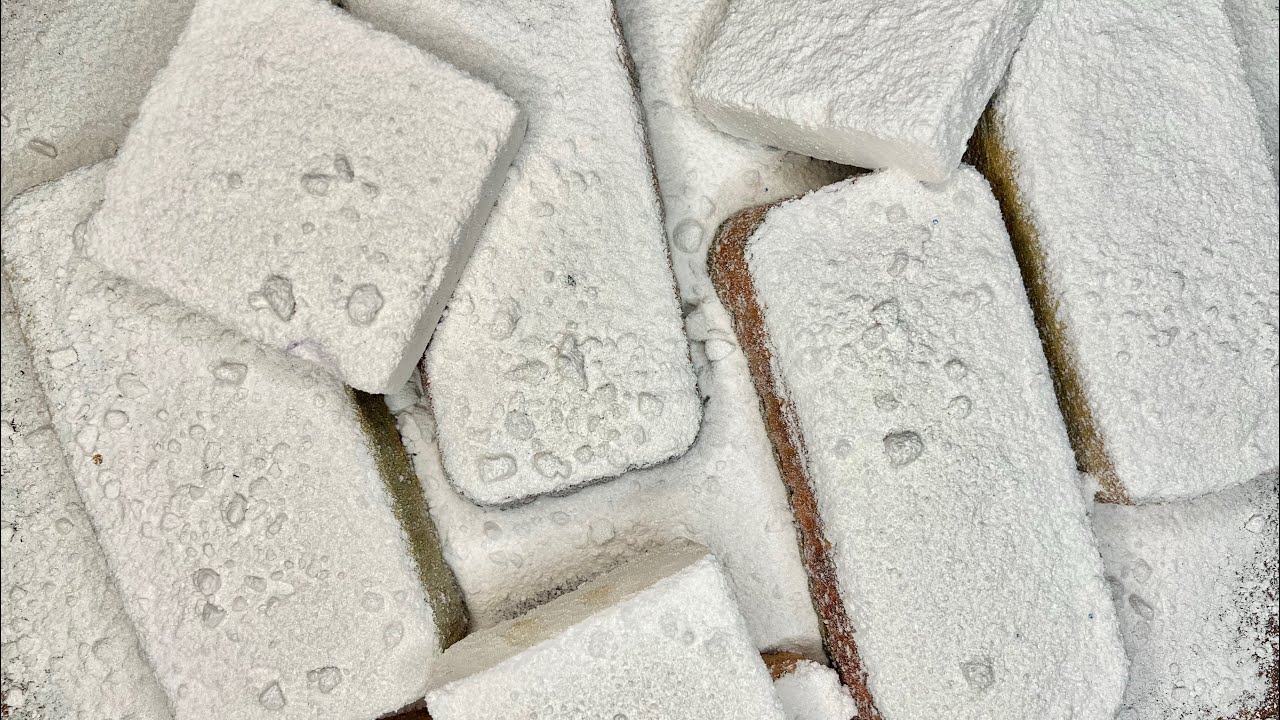 Crispy gritty lush grey and white reforms| Gym chalk ASMR| Oddly satisfying| Anxiety relief