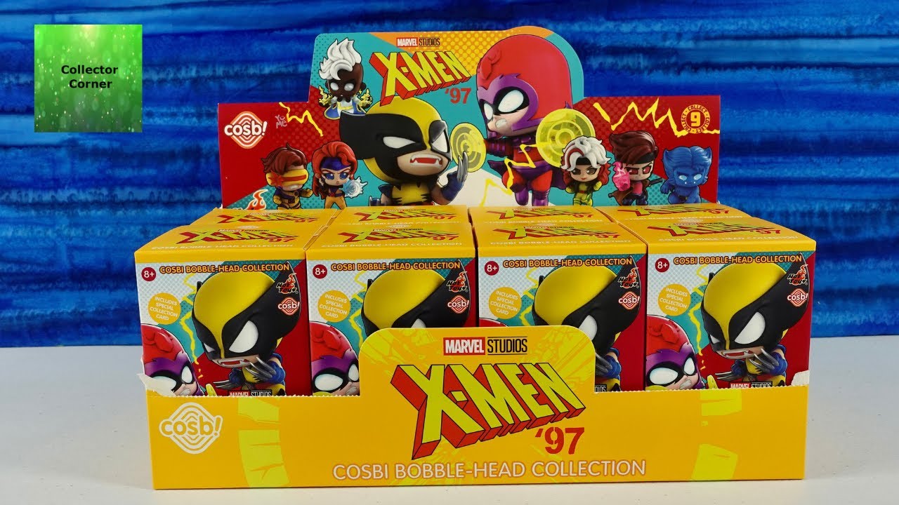 Обзор распаковки и обложки коллекционной фигурки X-Men '97 Marvel Cosbi в закрытой коробке.