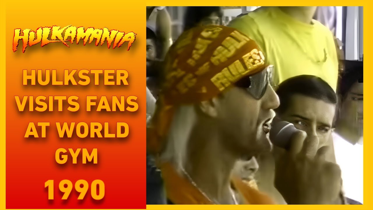 Hulk Hogan visits World Gym July 1990  Summerslam Hulkamania fans #hulkhogan #hulkster #hulkamania