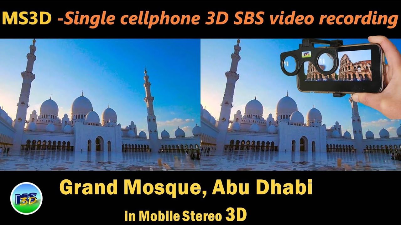 Sheikh Zayed Grand Mosque, Abu Dhabi in VR 3D SBS (Single cellphone VR 3D SBS video recording)