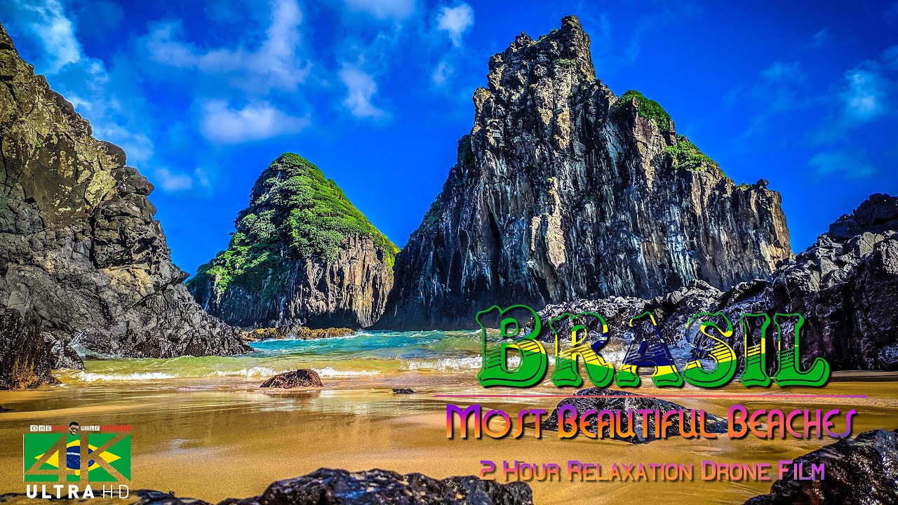【4K】🇧🇷🌴 2 HOUR DRONE FILM: &laquo;The Beaches of Brazil&raquo; Ultra HD 🔥 Atmospheric Music for 2160p Ambient TV