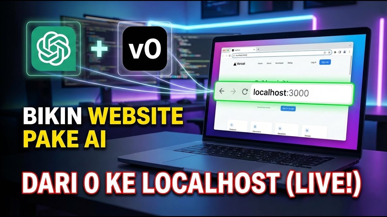Bikin Web Kilat: ChatGPT + v0.dev Langsung Jalan di Localhost (NO SKIP!)