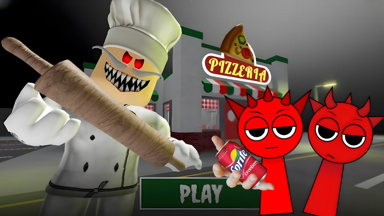Red sprunki's From escape from Papa pizza pizzaria prison run 
