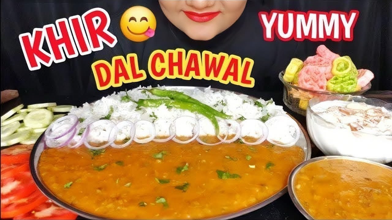 INDIAN MUKBANG 🇮🇳 EATING DAL CHAWAL, KHIR || @Kiafoodie23  #asmr #food 