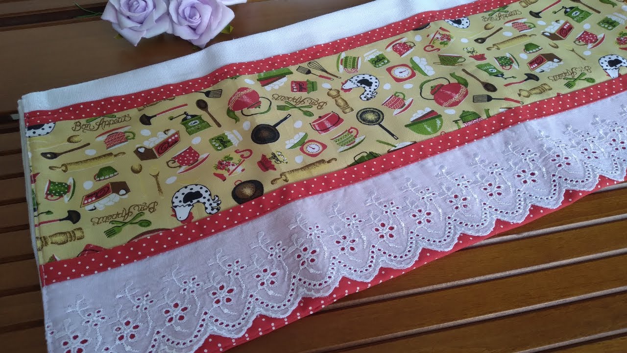 Como fazer Barrado no Pano de Prato / Tutorial de costura /Easy DIY Flour Sack Kitchen Towels🌸