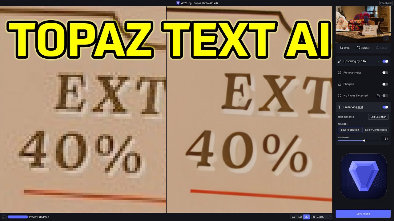 What's new with Topaz Photo AI v1.4.0: Amazing Preserving Text AI Filter