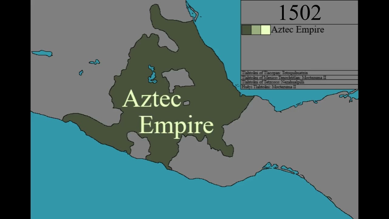 History of the Aztec Empire Visualized on a Map - Every Year