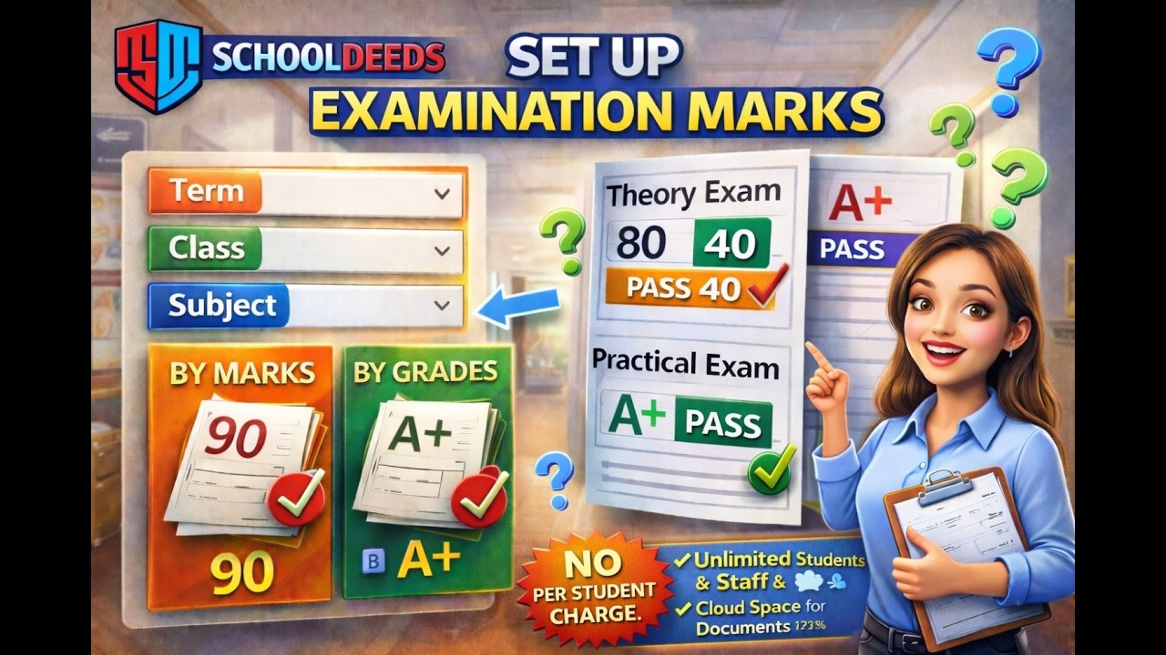 Examination Marks Setup (English) || SchoolDeeds || #examinationmodule #exam #cbse #pseb