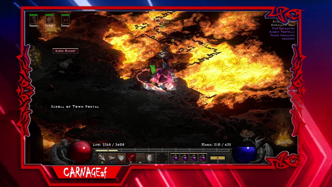 [CARNAGEaf] Diablo 2 RotW - Echoing Strike #Warlock #D2R Terrorized Leveling