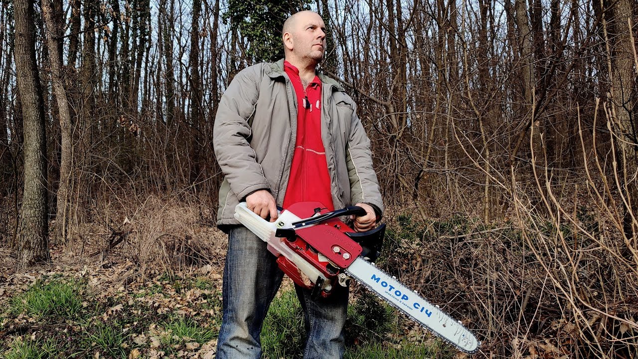 Ukrainian pro chainsaw - Motor Sich 470, unboxing, first start, big wood test, first cuts and more !