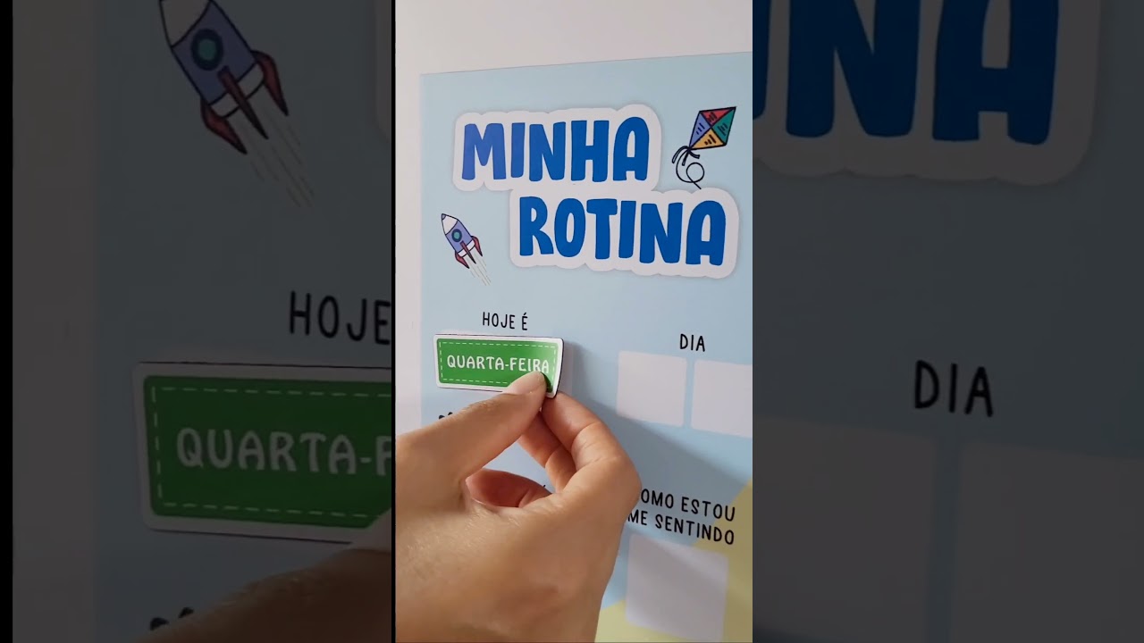 Quadro de rotina diária educativo infantil da Picullico