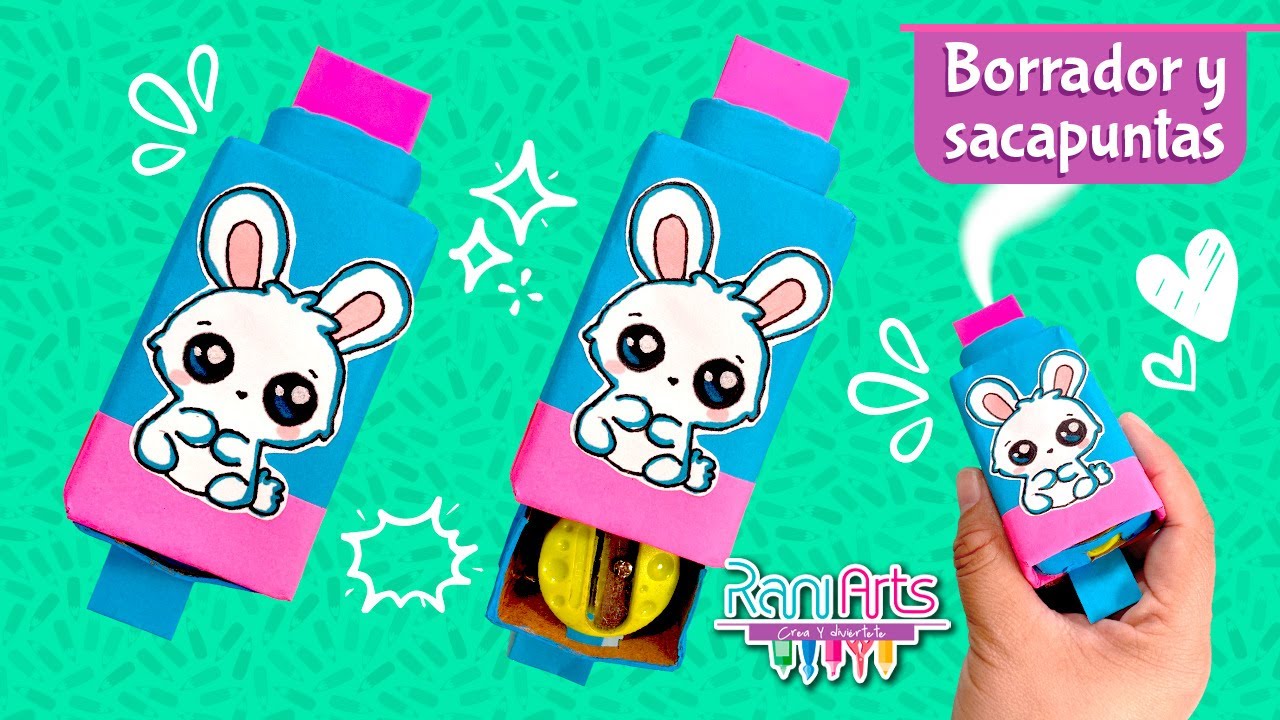 DIY - Haz un SACAPUNTAS / BORRADOR reciclando  materiales FÁCIL