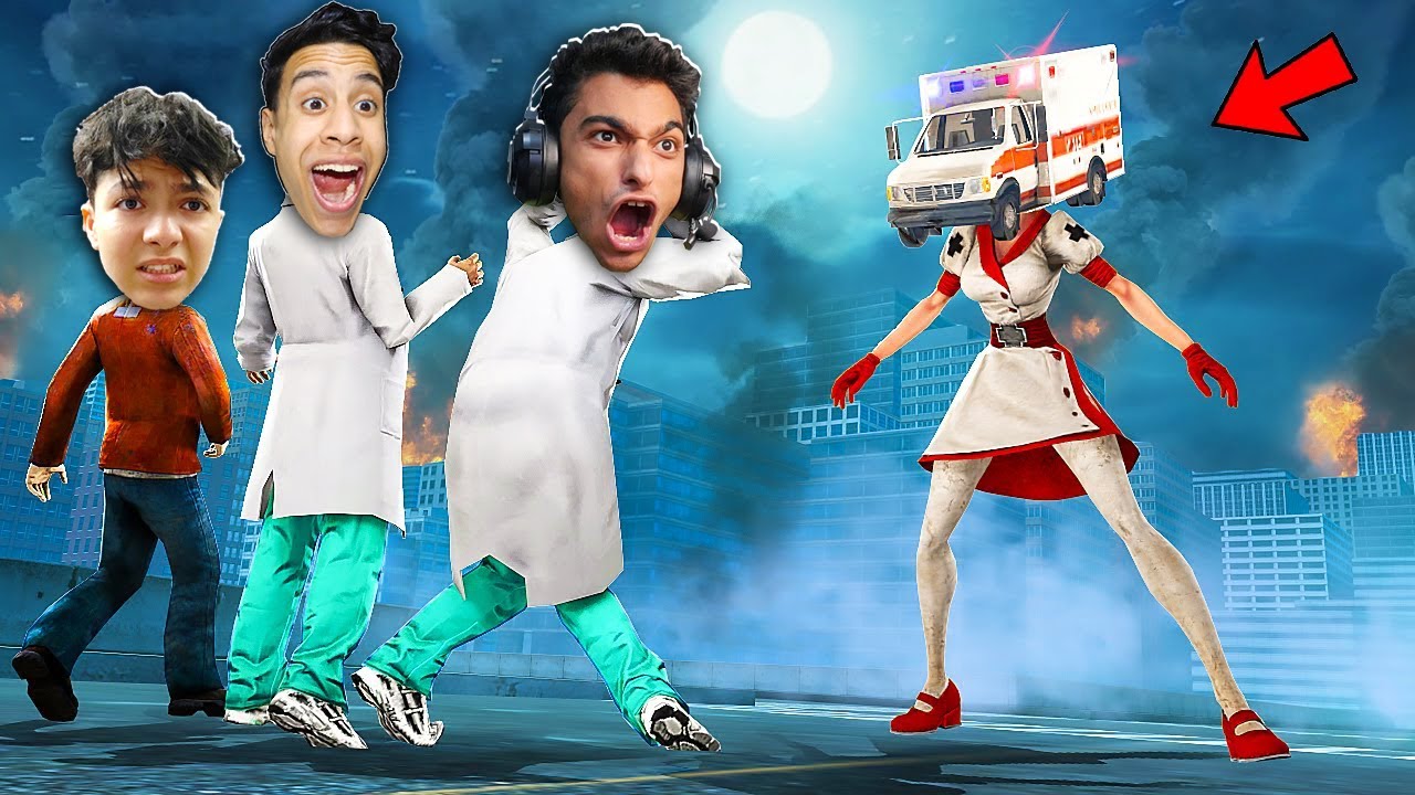 لعبة الغميضة الهروب من ام رأس الاسعاف مع عبده ماندو (تحولت الي دكتور) ..!! 🔥😱 | Garry's Mod