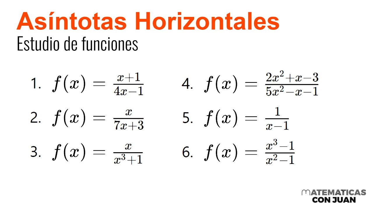 CÓMO HALLAR LAS ASÍNTOTAS HORIZONTALES. Estudio de Funciones.
