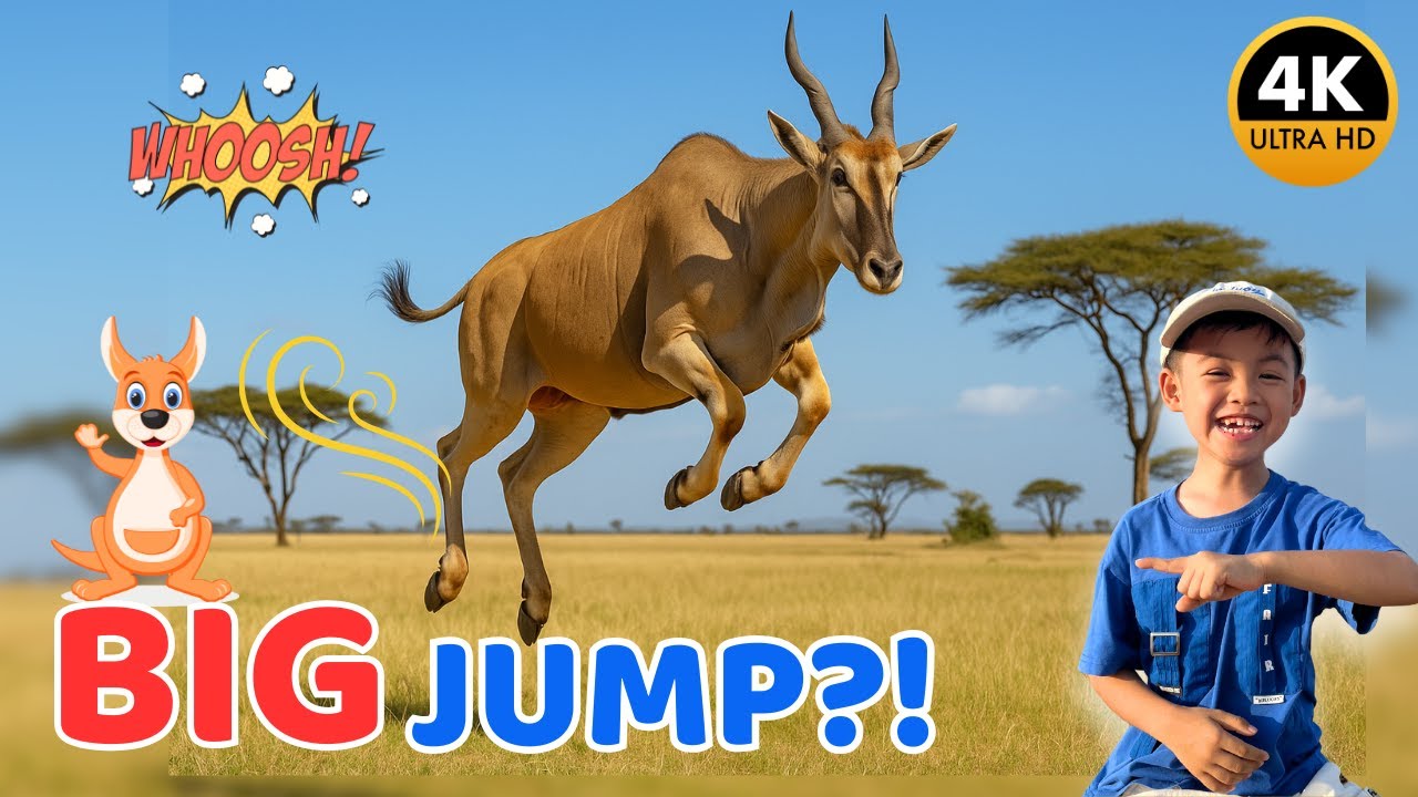 This Giant Animal Jumps Like a Kangaroo?! | Wild animals facts for children | Meet Eland Antelope