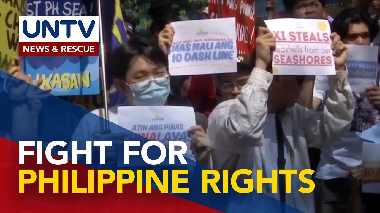 Various groups stage protest in front of Chinese Embassy in Makati City