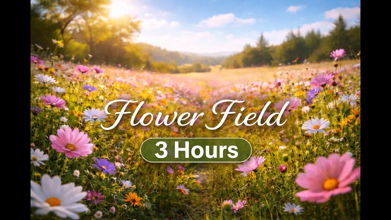 Flower Field 🌸 Relaxing Nature Ambience 3 Hours | Campo de Flores Relajación Natural