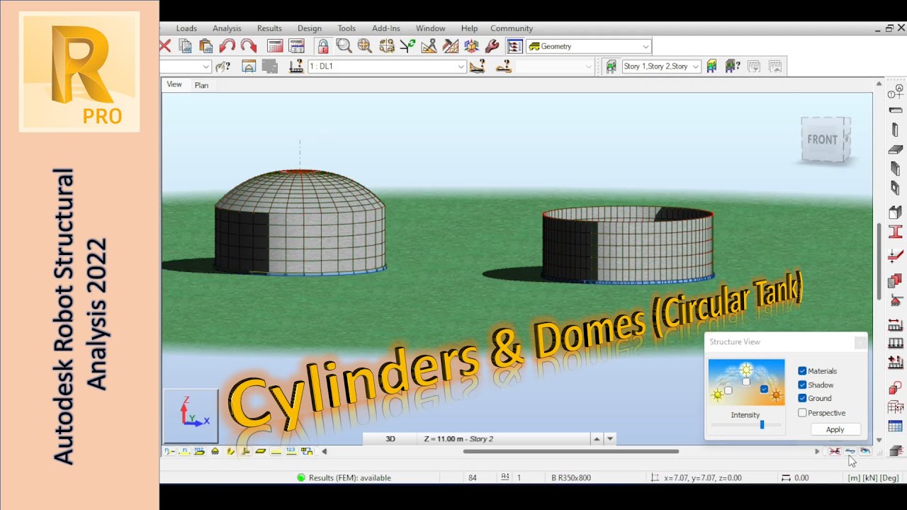 Modeling Cylinders and Domes (Simplified Circular Tank) in Autodesk Robot
