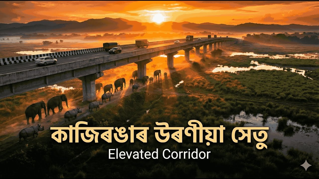 কাজিৰঙাৰ উৰণীয়া পথ |The Green Elevated Dream হাতী, গঁড় আৰু আশা”Kaziranga Corridor Project Song AI