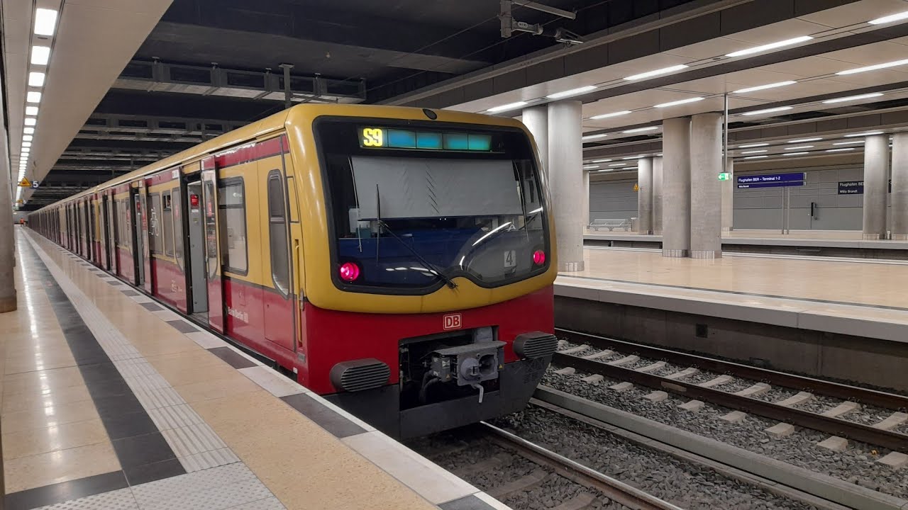 S-Bahn Berlin Mitfahrt von Flughafen BER T1-2 bis Berlin Treptower Park in der BR 481 auf der S9
