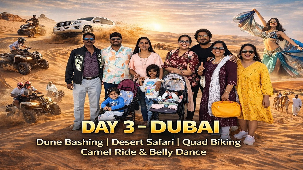 Dubai Tour Desert Safari Rides Day 3 with Infant  #dec2023 #dubai #desertsafari #quadbike #dune