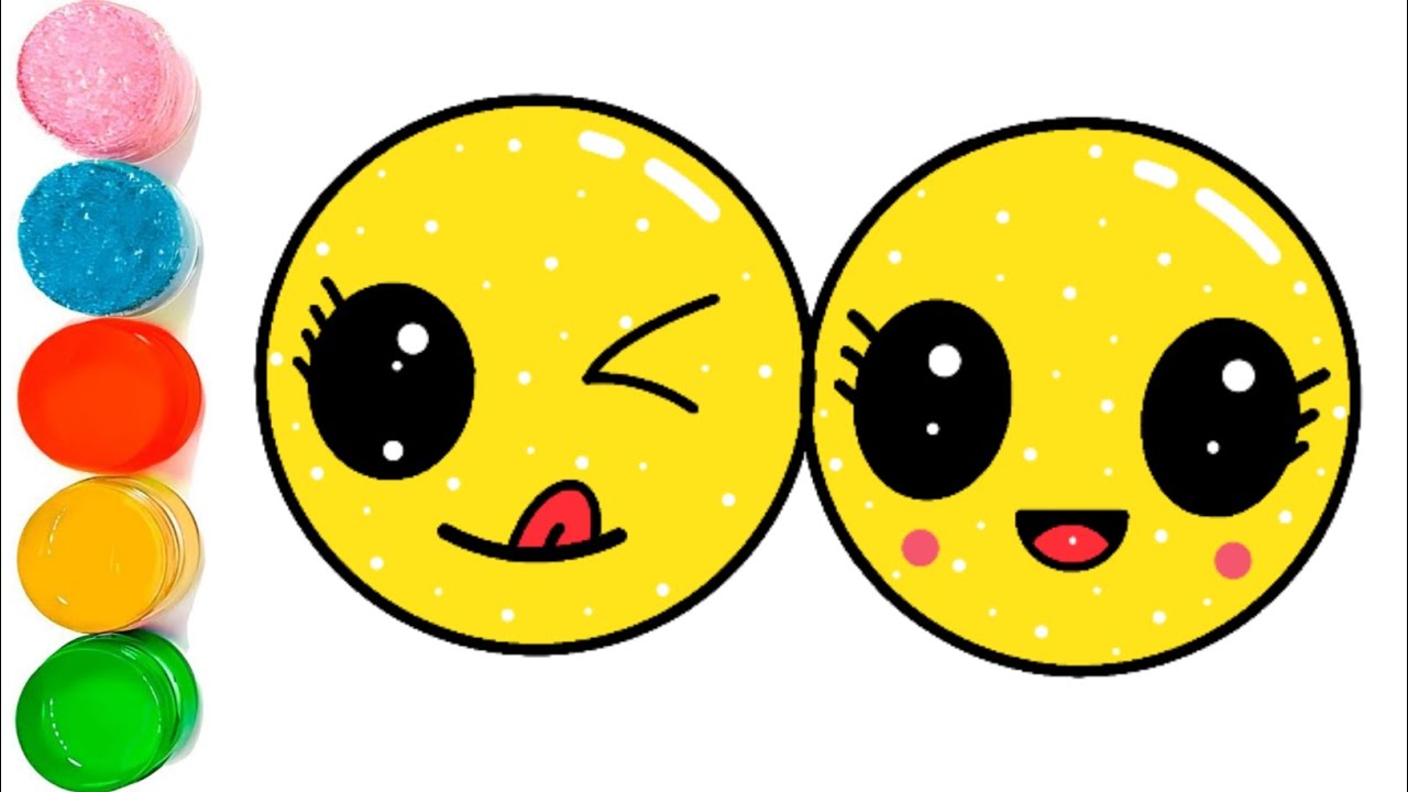 How to Draw Super Cute Emoji 😍 Kawaii Emoji Drawing For Kids 🤩