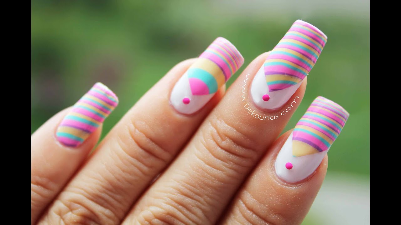 Decoracion de uñas marmoleado en seco - Dry watermarble nails