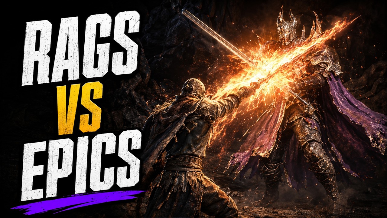Sorc in Rags vs Epic-Geared Withered Knight | Mistfall Hunter PvP