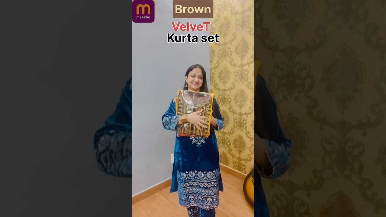 Meesho velvet kurta set || brown colour collection || winter collection #meesho #kurtaset