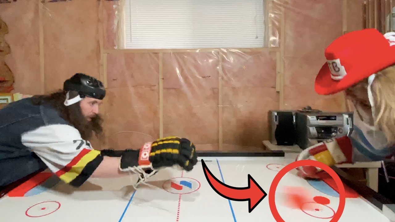 CRAZIEST GOAL EVER ???  IS THERE EVEN RULES IN AIR HOCKEY ( GAME 2 )