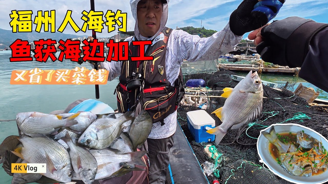 福州人去连江鱼排钓鱼，三人钓12小时，鱼获就地饭馆加工，美滋滋的周末活动