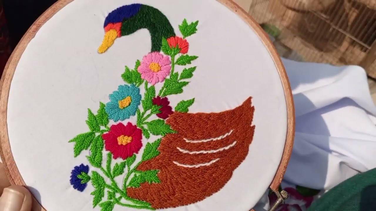 3D Embroidery/Hand Embroidery/Duck🦆Embroidery/Bird Embroidery