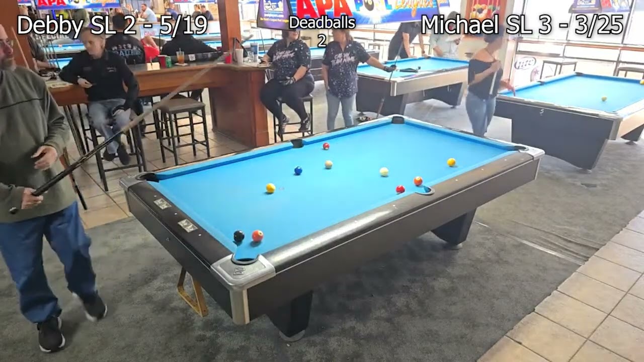 APA 9 ball Tri Cups  -  Debby Skill Level 2 vs Michael Skill Level 3
