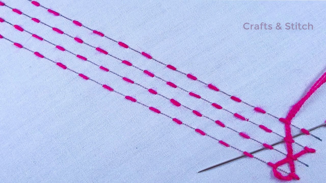 Basic hand embroidery nakshi kantha border design easy borderline embroidery tutorial for beginners