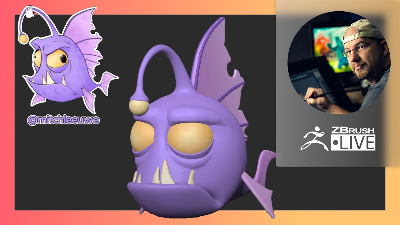 Cartoon Lanternfish 2D Concept to 3D - Shane Olson & Mitch Leeuwe - ZBrush 2021.6