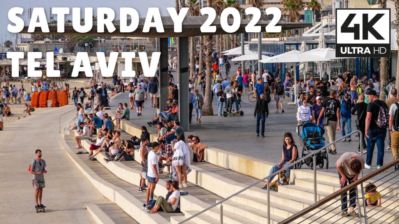 Passover Saturday 2022, Tel Aviv, Israel | 4K UHD Relaxing Virtual Walk