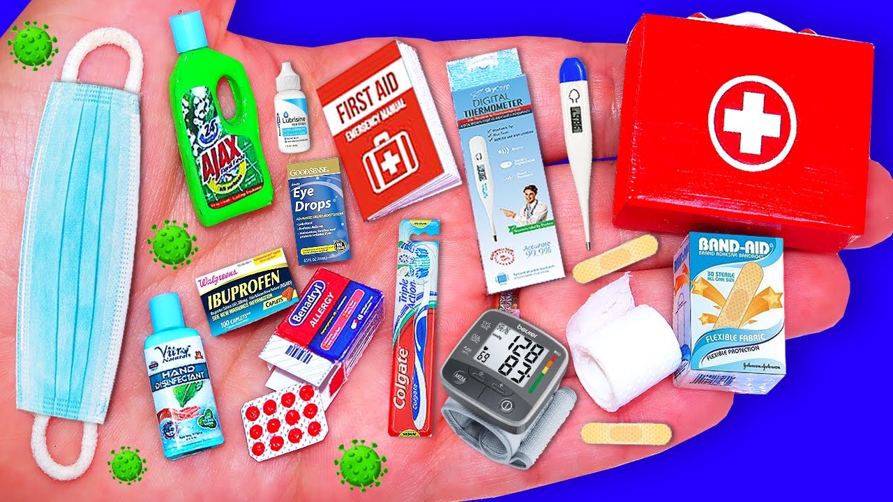 DIY: Botiquín en miniatura con tiritas, termómetro, pastillas, desinfectante, mascarilla y más