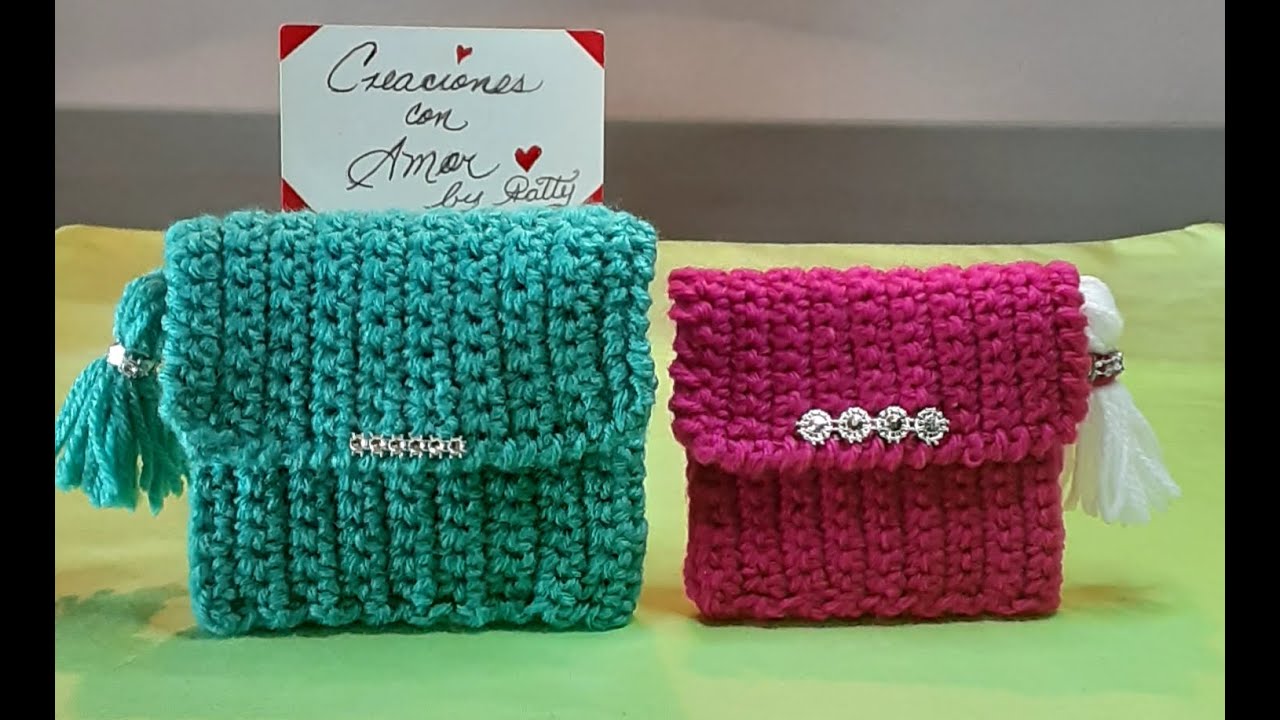 Como tejer a crochet un Monedero con 2 compartimientos