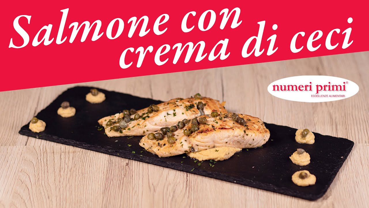 Salmone con crema di ceci