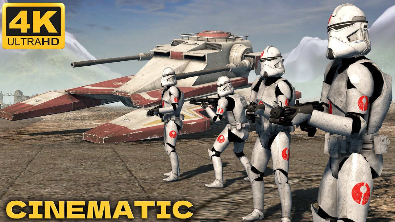 CLONE WARS CINEMATIC BATTLE: Clone Troopers vs Battle Droids - Men of War: Star Wars Mod (4K)