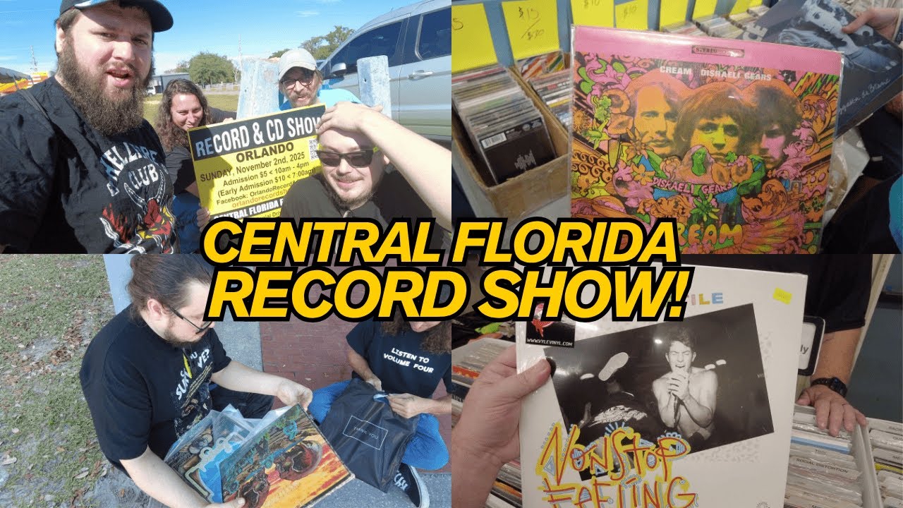 Выставка виниловых пластинок и компакт-дисков на ярмарочной площади Central Florida Fairgrounds в...