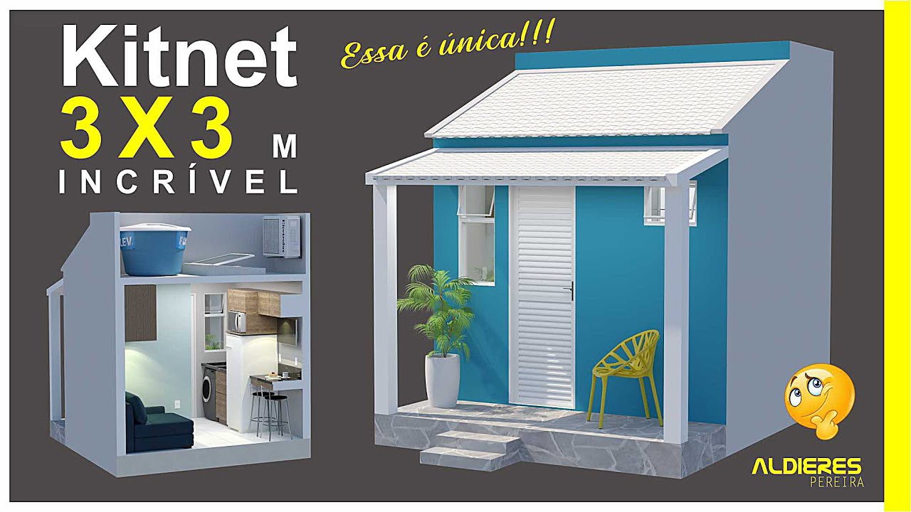 Kitnet 3 x 3 metros - Incrível 9m²/Totalmente térreo/Kitnet de baixo custo