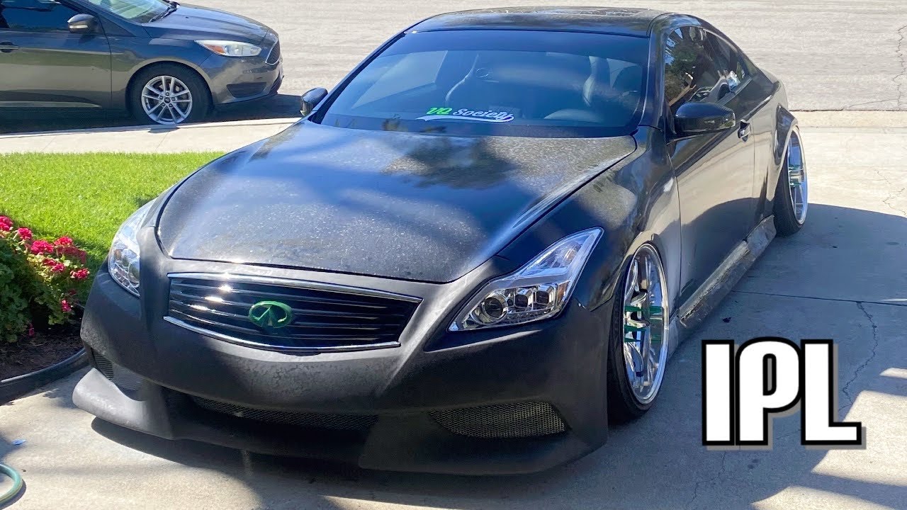 G37 front conversion g35 gets new kit + wheel test fit on widebody g35